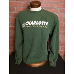 Vintage Jansport Charlotte 49ers Green Sweatshirt Size Medium Distressed